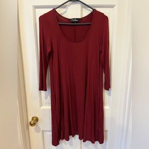 Dark red Lulu’s long sleeve shirt dress. Small.